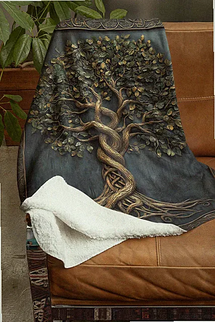 Celtic Tree of Life Blanket Old World Style Warm Cozy Throw Gift
