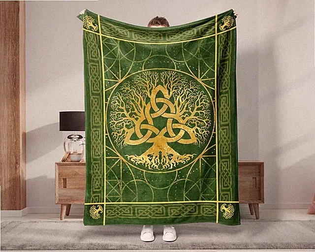 Celtic Tree of Life Blanket Viking Mythology Norse Symbolism Throw