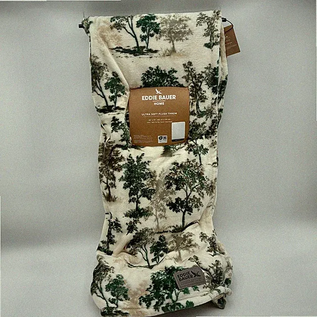 Eddie Bauer Home Ultra Soft Plush Throw Blanket, Forest and Trees