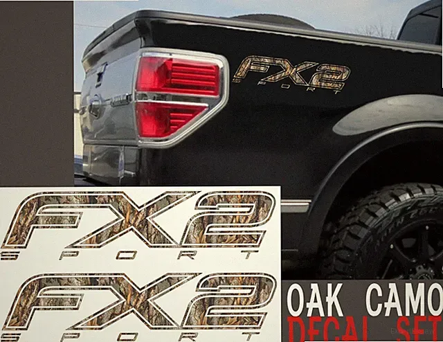 Fx2 SPORT Truck Bed Decals OAK TREE CAMOUFLAGE Set for Ford F-150 & Super Duty