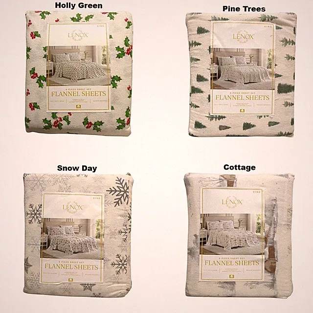 Lenox 6-Piece Soft & Warm 100% Cotton Flannel Sheet Set, King