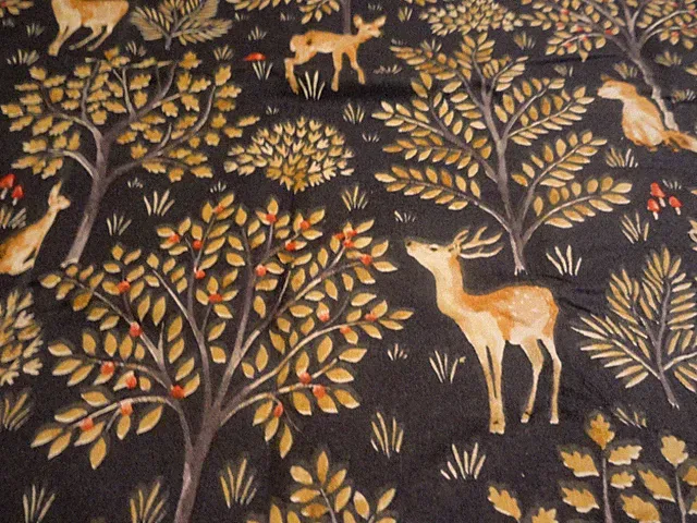 new 2 Flannel Pillow Cases 100% cotton STANDARD SIZE Dk Blue DEER wildlife trees