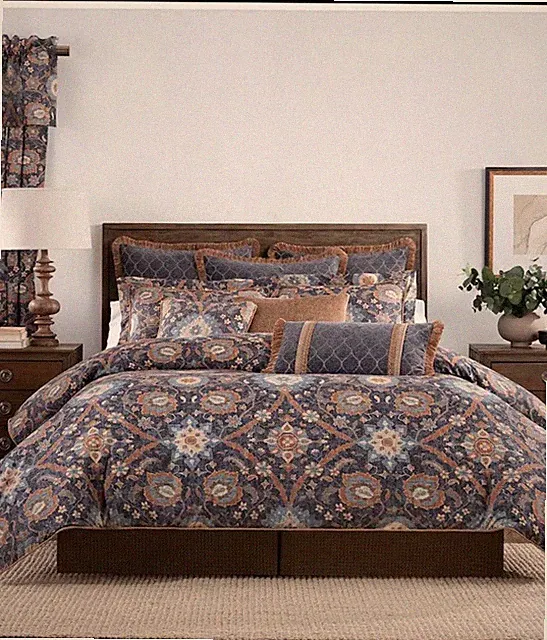 New Rose Tree Harlow Woven Geometric King Comforter Set 4Pc