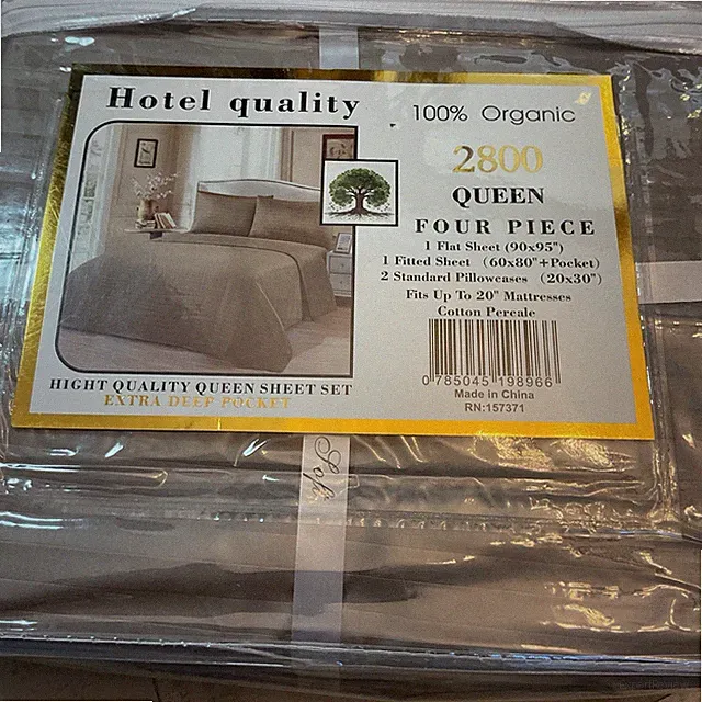 Organic Tree Taupe Queen 2800 Series Four Piece Sheet Set