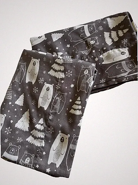 Pair Of Cuddi Duds Pillowcases Standard 20”x30” Bear Trees Snow
