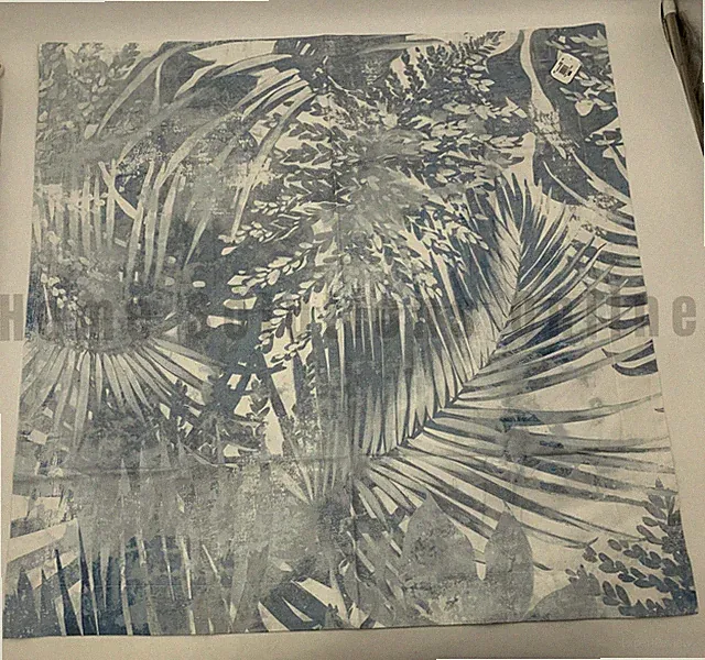 Pottery Barn Layla Palm Tree Botanical Percale Sham Blue Euro #J5115 PS