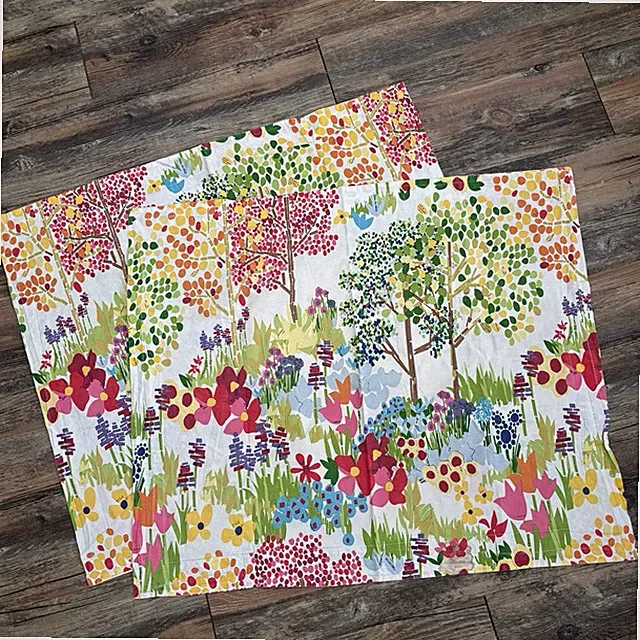Pottery Barn Woodland Trees Paint By Numbers 2 Pillow Shams Organic Cotton 23x28