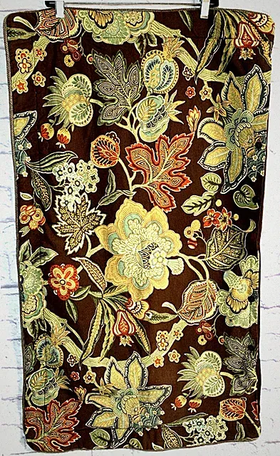 Rose Tree Audubon Jacobean Floral Brown King Size Button Pillow Shams 20 X 36.