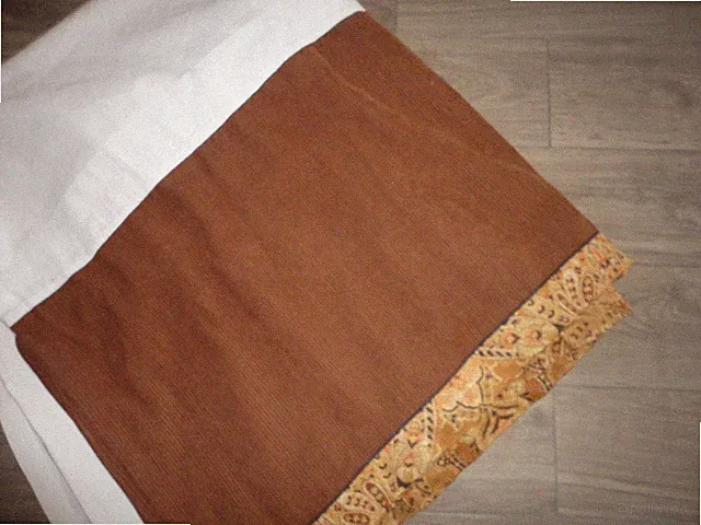 ROSE TREE CORDUROY BROWN CAMEL & PAISLEY CALIFORNIA KING BEDSKIRT 18" SPLIT