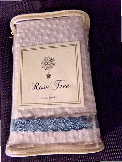 ROSE TREE Euro pillow sham Kinsigton 26x26 gray blue trim New