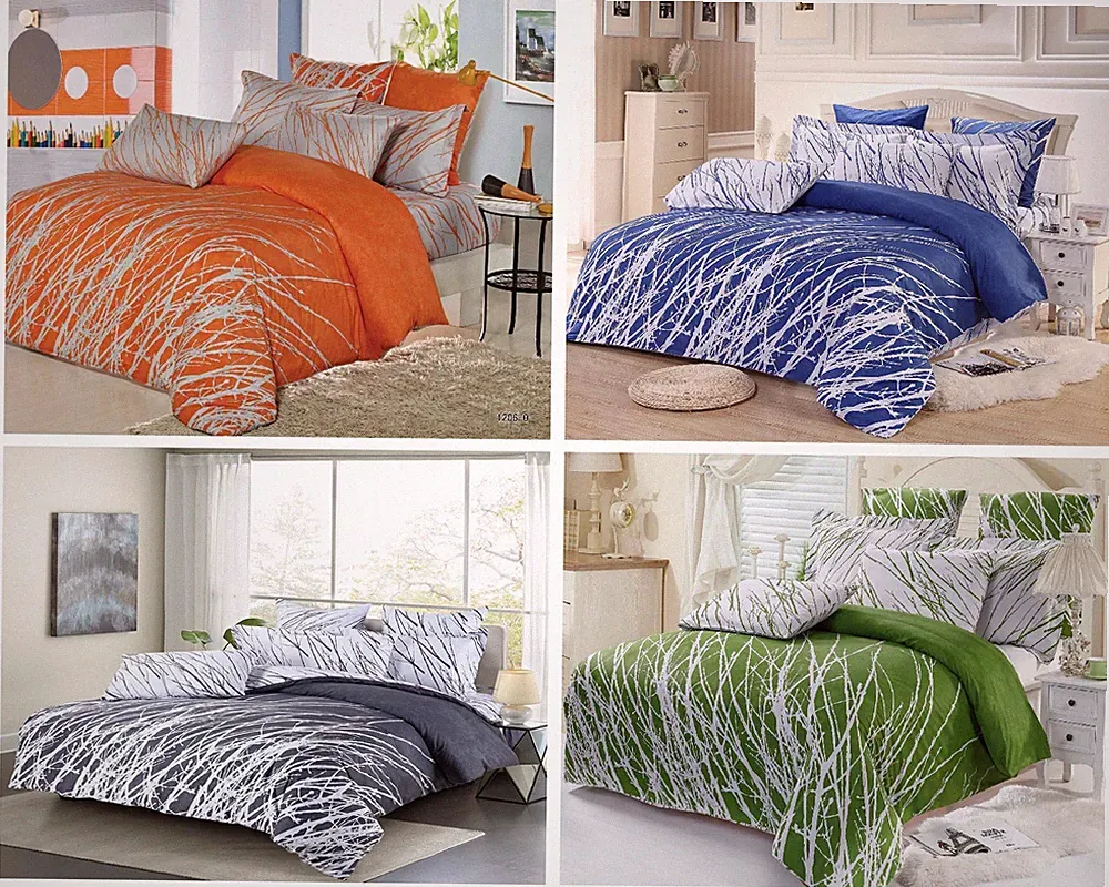 tree branches print cotton bedding set: duvet cover set or sheet set, all sizes