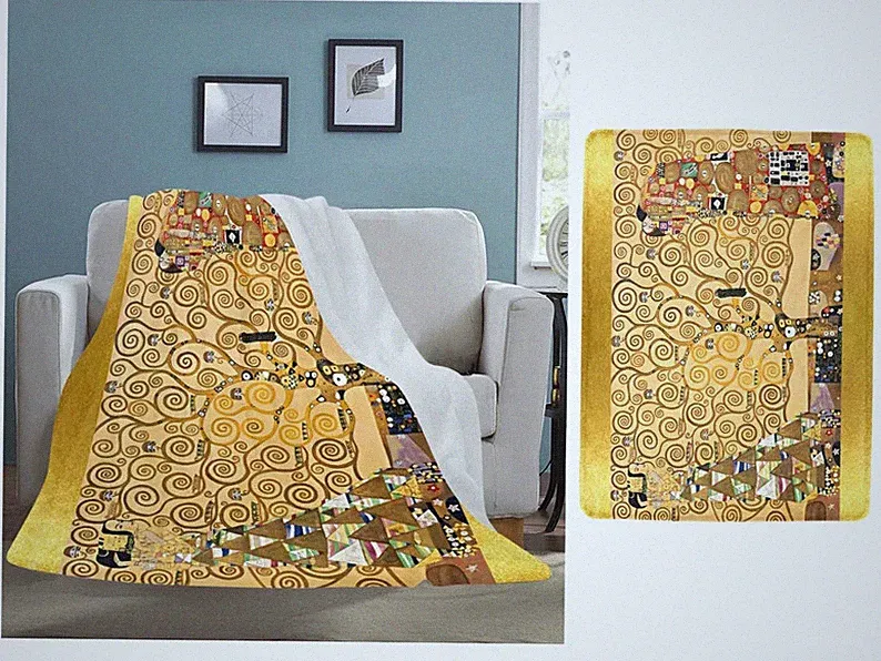 Tree of Life Blanket Art Nouveau Klimt Style Ultra