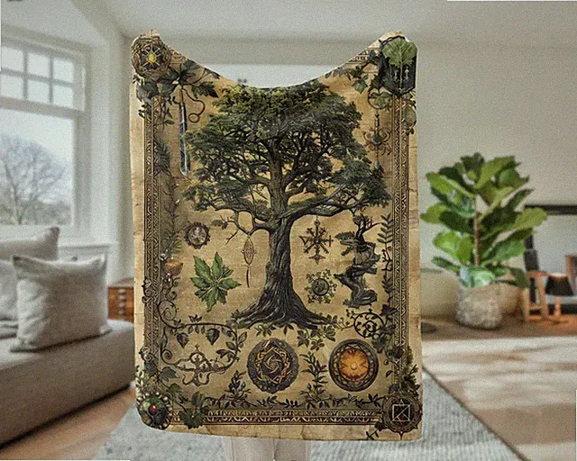 Tree of Life Blanket Pagan Celtic Mythology Spiritual Cozy Throw Gift
