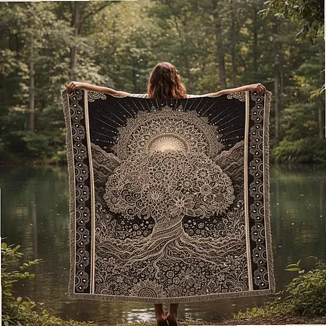 Tree of Life Mandala Blanket Spiritual Yoga Meditation Throw Gift