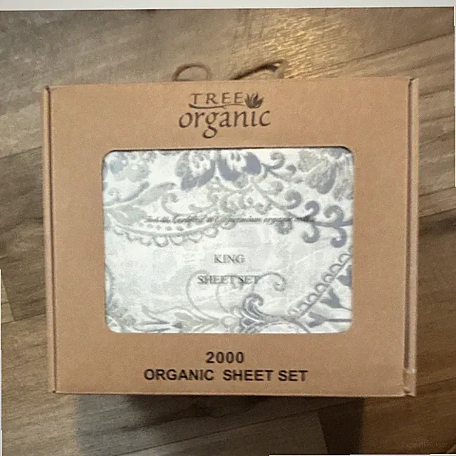 Tree Organic King Sheet Set 2000 Thread Count Organic Cotton 15" Pocket Gray