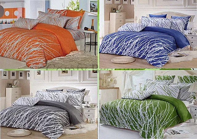 Trees Sheet Set: 1 Fitted Sheet, 1 Flat Sheet & 2 Pillowcases, Full/Queen/King