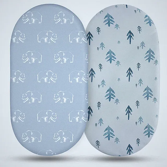 Universal Bassinet Sheets 2Pack Soft, Breathable, Gender Neutral Design