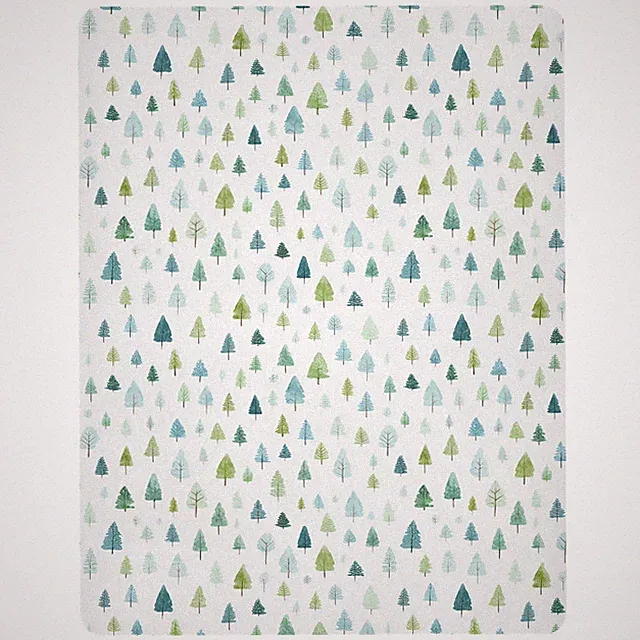 Winter Green Fir Tree Pattern Fitted Crib Sheet For Toddlers 52x28 Inch